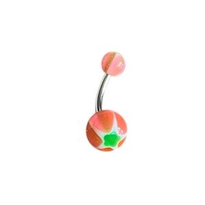 Pink Cherry Belly Button Ring